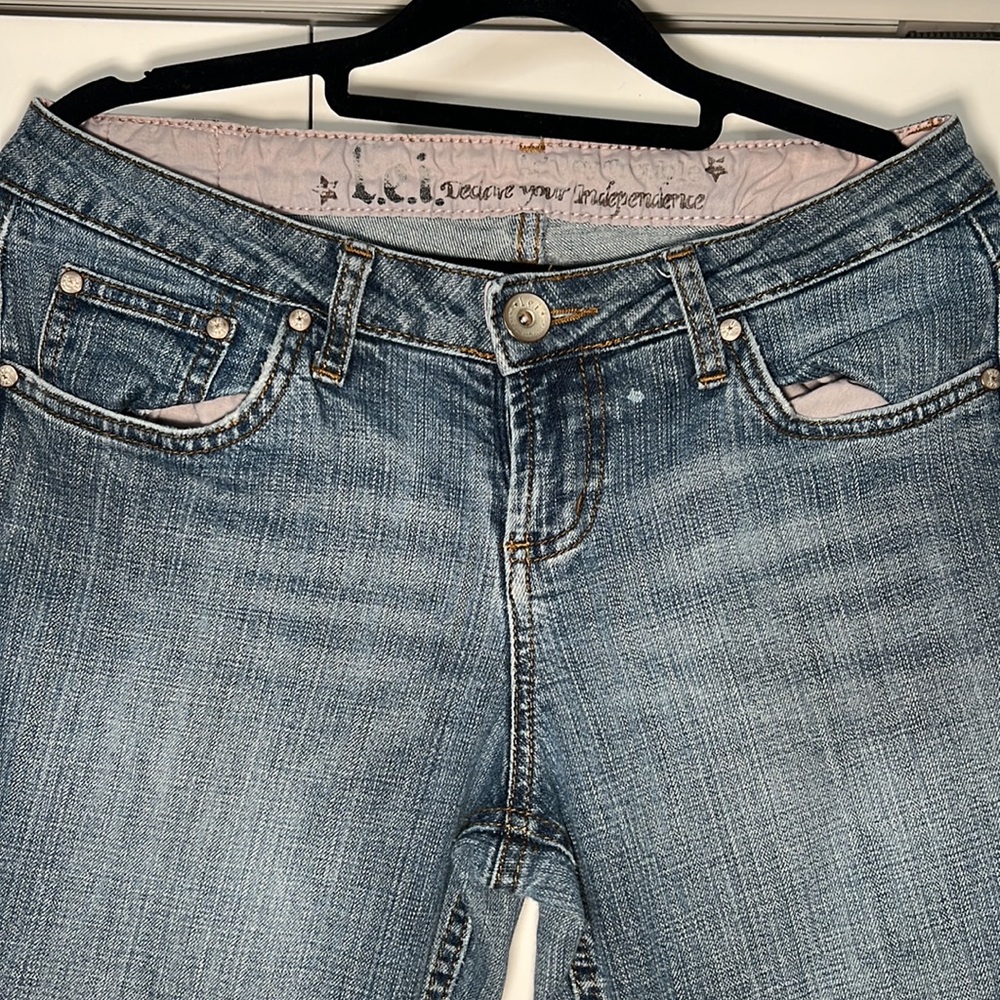 LEI Light Wash Flare Bell Bottom Jean Straight Leg Jeans - Picture 2 of 5